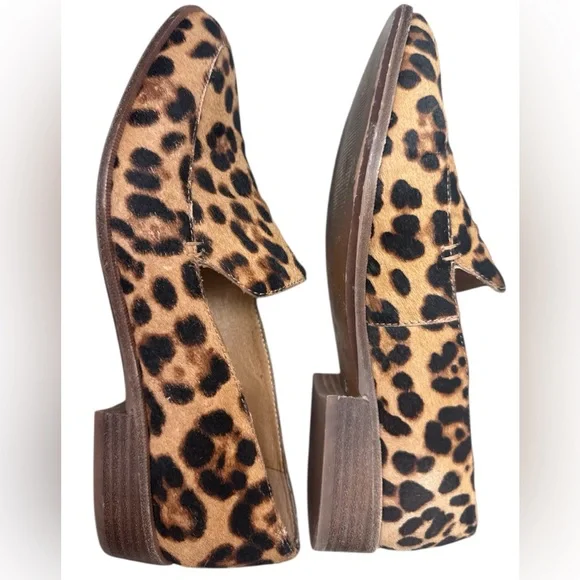 MADEWELL The Frances Loafer in Leopard Calf Hair pointy toe flat slight heel - Picture 6 of 8